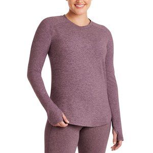 Member's Mark Soft Heather Top Thumbholes Eggplant Heather